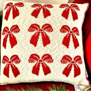 Cupcakes And Cashmere Christmas Red Bow Pillows